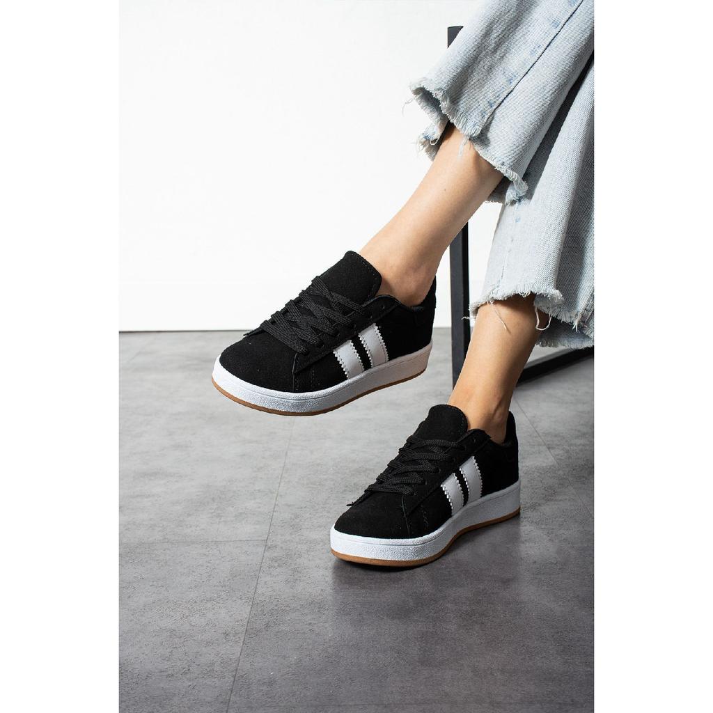 Navy Blue-white Orthopedic Sole Striped Sneakers