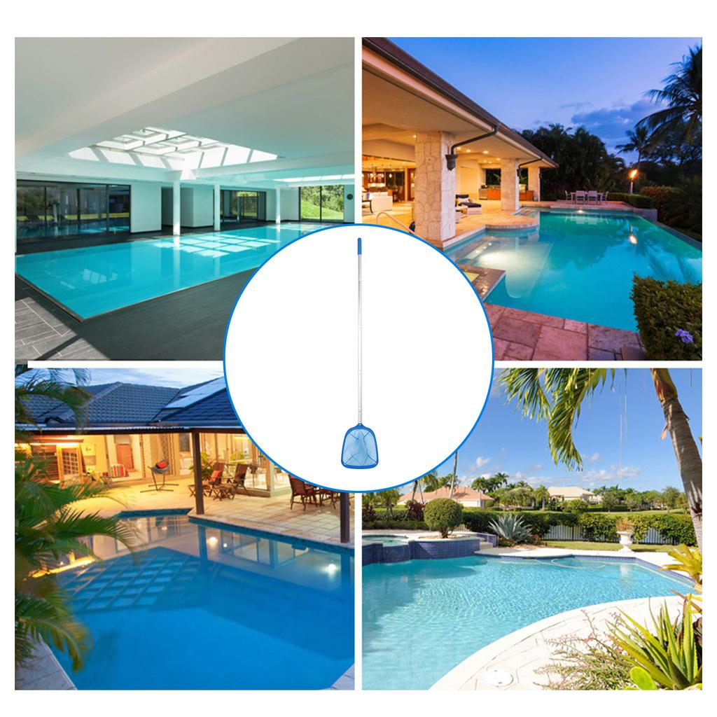 Pool Cleaning Net, Reinforced Frame Pool Skimmer Net, Large Opening, with Poles for Spa, Pond, Swimming Pool, Easy to Use