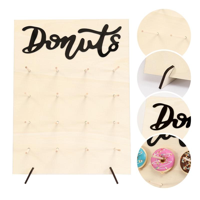 Wooden Donut Display Stand - Versatile Sweet Cart for Weddings, Birthdays & Bridal Showers for Table Decor, DIY Party Supplies