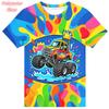 3D Print Dinosaur Car T-Shirt For Men Colorful Planet Pattern Tees Summer Street Casual Short Sleeve Tops Loose O-Neck T Shirts