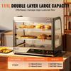 2-Tier Commercial Food Warmer Display Countertop Pizza Cabinet with Tong