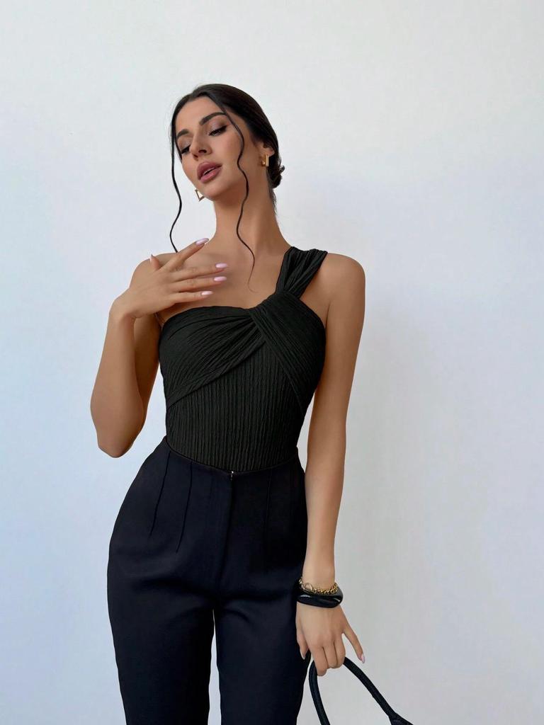 Luxury Ruched One-Shoulder Women's Swimsuit - Sexy and Stylish Swimwear