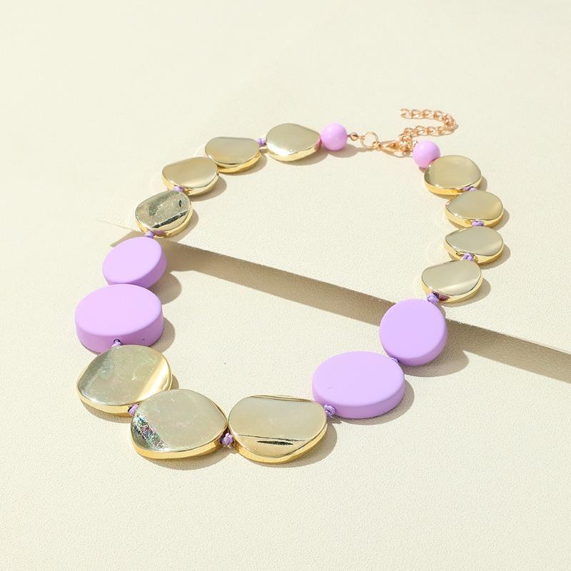 Meier New european and american style women s resin alloy beaded necklace - disc pendant jewelry