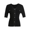 Shetu Women's V-Neck Short-Sleeve Knit Top