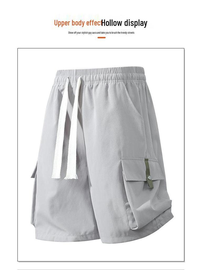 Men's Summer American Style Quick-Dry Outdoor Workwear Shorts with Large Pockets