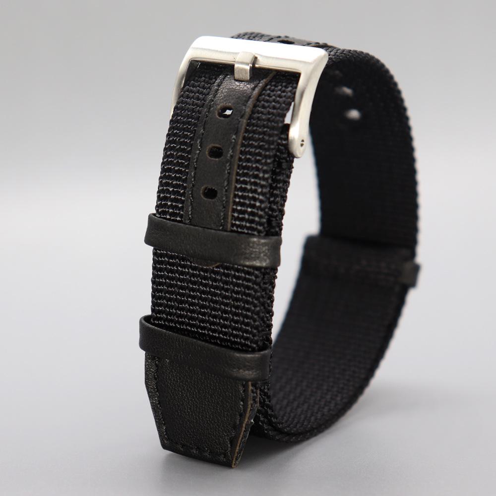 NATO Nylon & Black Leather Watch Strap for Hamilton Khaki Field Vintage - Sizes 20mm & 22mm
