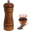 Wooden Pepper Mill, Ceramic Burr Adjustable Coarseness Pepper Grinder, Durable Manual Spice Pepper Mills Easily Refillable and Great Use, 5 Inch