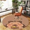 1PC Capybara Cute Round Chair mat Area Rug - Non-Slip, Floor Mat for Office, Bedroom, home decor Christmas Gift c0528100