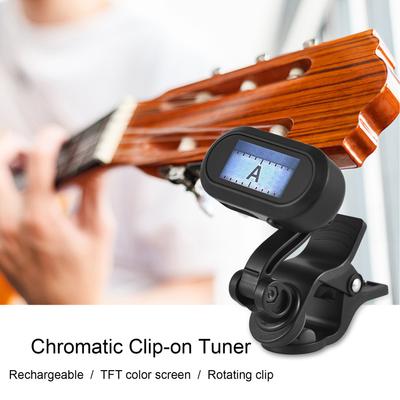 AROMA AT-800 Clip-on Tuner Rechargeable Mini Portable Digital Tuning Device Multi-function TFT