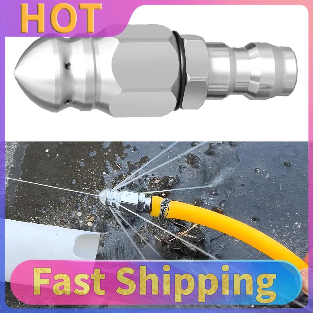 Pressure Washer Sewer Jetter Nozzle with 1/4inch Quick Connector Stainless Steel Sewer Jetter Nozzle for Roof and Path Cleaning