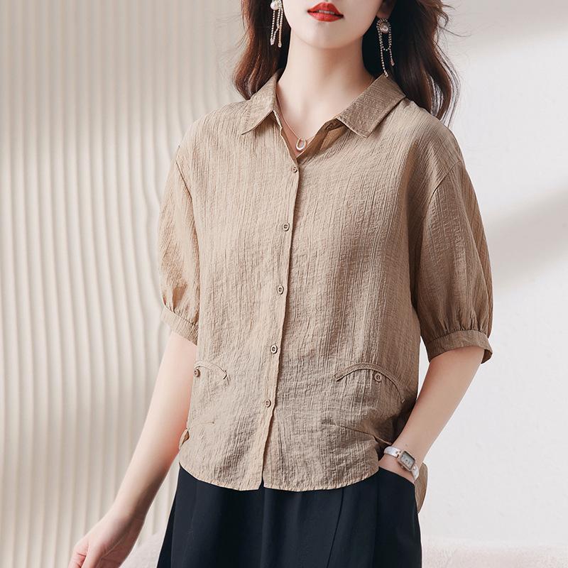 Chic Youthful Tencel Women's Summer Short Sleeve Loose Casual Top 2025 Style