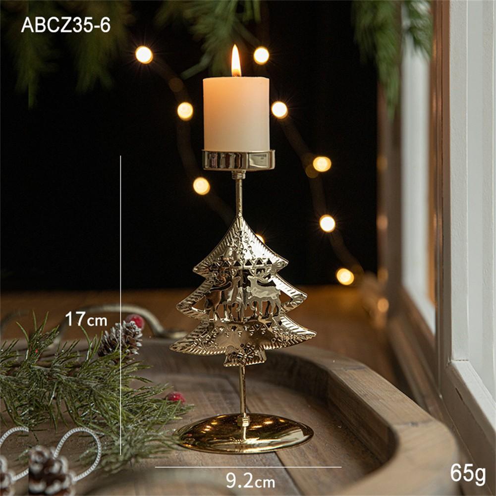 Festive Candle Holder Christmas Candle Holders Gold Color Versatile Use