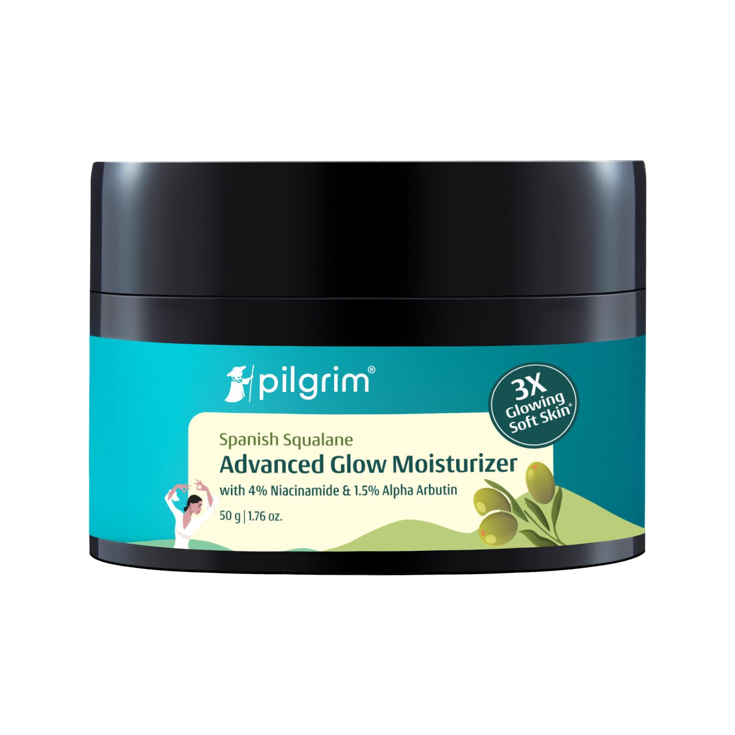 

Увлажняющий крем для лица Pilgrim Glow с осветляющим увлажнением, легкий, нежирный, для ежедневного ухода для мужчин и женщин 50 г