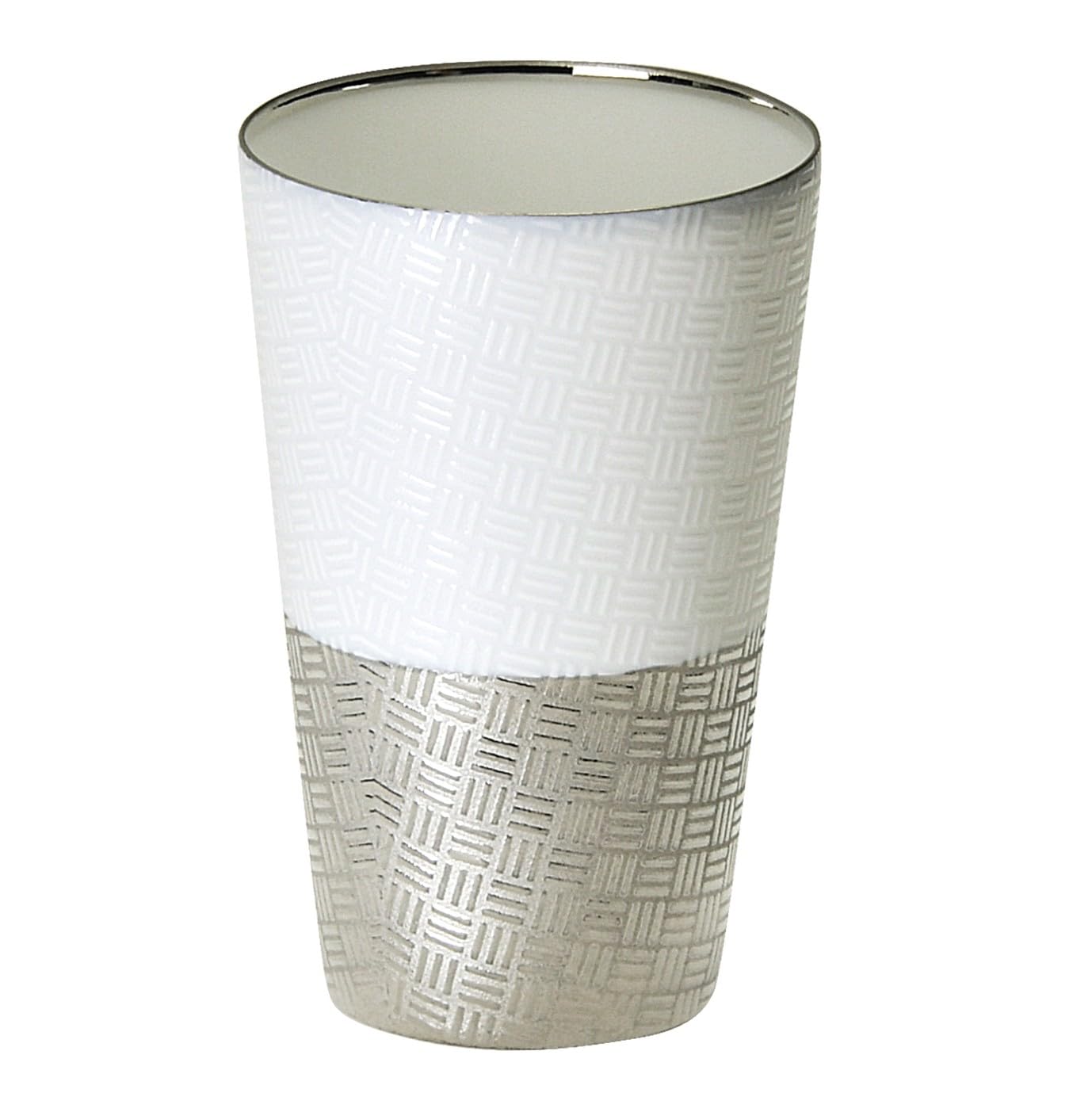 Mino ware sake sake woven made in tumbler, cup, vessel, approx. 130ml, thin-walled, pattern, platinum/silver, Japan, US-7057D платиновый