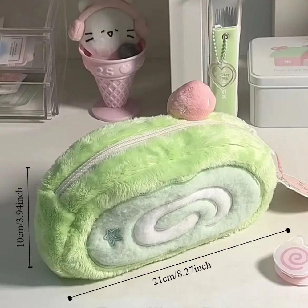 Storage Pencil Pouch Cute Swiss Roll Pencil Case Versatile Pencil Bag  Desktop