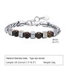 Herren Armbänder mit Perlen, Armband mit Gliedern aus Edelstahl und Natursteinen, Weihnachts- und Geburtstagsgeschenke für Papa, Ehemann, Sohn