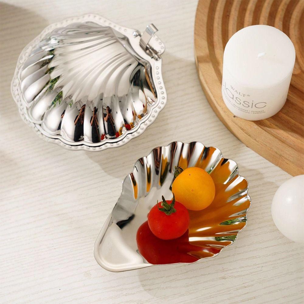 Shell Shape Fruit Snack Dish 304 Stainless Steel Snack Disc Creative Dessert Plate  Home