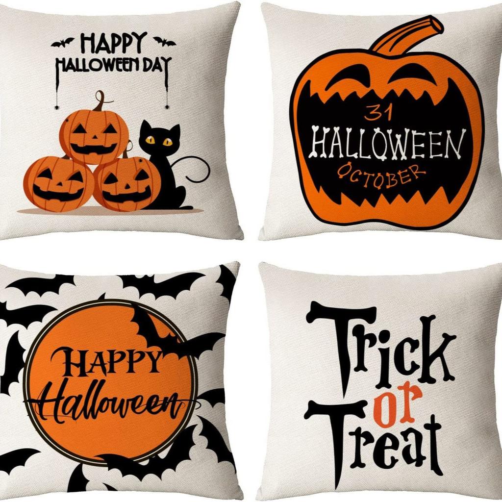 New Funny Skull Print Pillowcase Halloween Home Sofa Decoration Cushion Cover Bedside Pillow