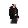 Adidas Originals Trefoil Logo Patch Hooded Lambskin Jacket Unisex Jackets Black HS2004