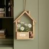 Space Saving Wall Plant Pot Wooden Planter, Creative Hanging Flower Basket for Indoor Plants Vase Faux Flowers, Rustic Decor Living Room Balcony