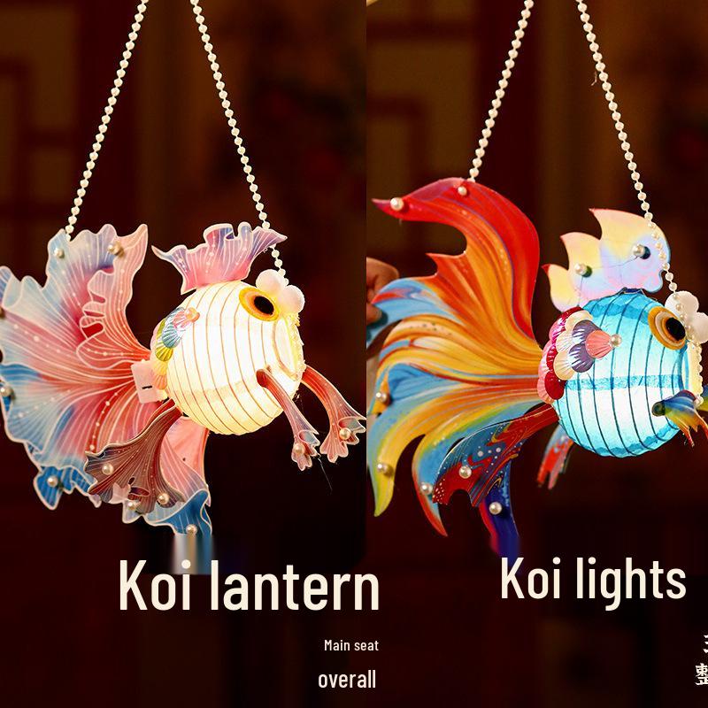 2025 Handmade DIY Goldfish Koi Children's Palace Lantern for Mid-Autumn Festival