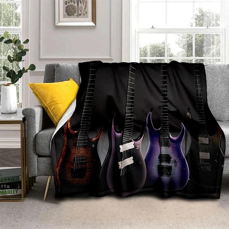 Electric Guitar 3D Classical Guitar Blanket,Soft Throw Blanket for Home Bedroom Bed Sofa Picnic Travel Office Cover Blanket Kids