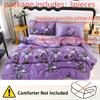 3pcs Polyester Printed Floral Soft Beige-Friendly Duvet Cover Set, One Duvet Cover Plus Two Pillowcases, Suitable for Bedroom