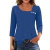3/4 Sleeve Shirts For Women  Tees Blouses Casual Plus Size Basic Tops Pullover