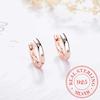 Real 925 Sterling Silver Circle Hoop Earrings Fashion Jewelry for Women Female High Quality