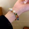 Baroque Pearl Open Cuff Bracelet Women Handmade Vintage Chic Geometric Design Luxury Minimalist Jewelry