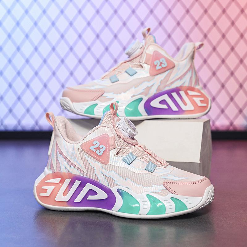 Non-slip Sound Blue Ball Shoes Sports Shoes Friction Boys Basketball Shoes Girls Factory Direct Sales Children Breathable Mesh Surface