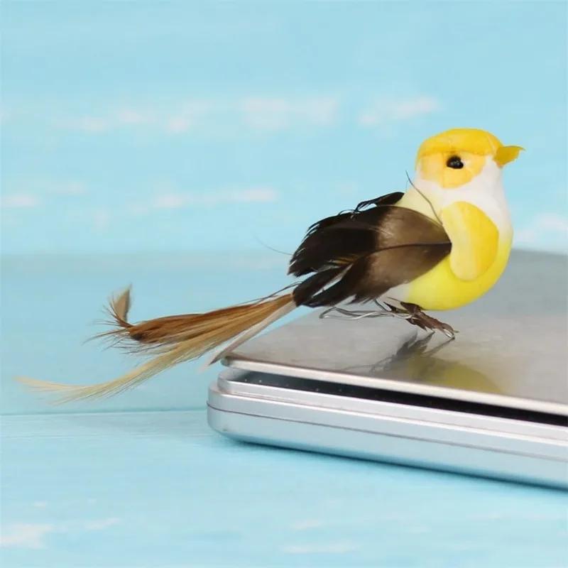 12-60PCS Artificial Bird Decor Green Plant Home Ornaments Party Wedding Floral Arrangements Garden Landscape Decorations