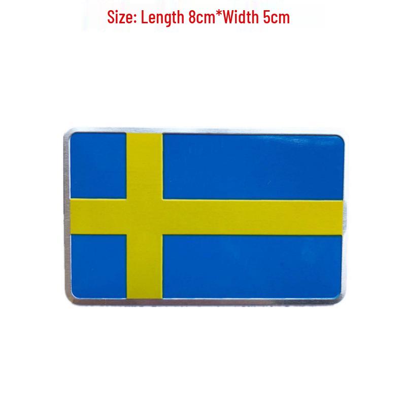 Swedish National Flag Metal Car Decal and Emblem