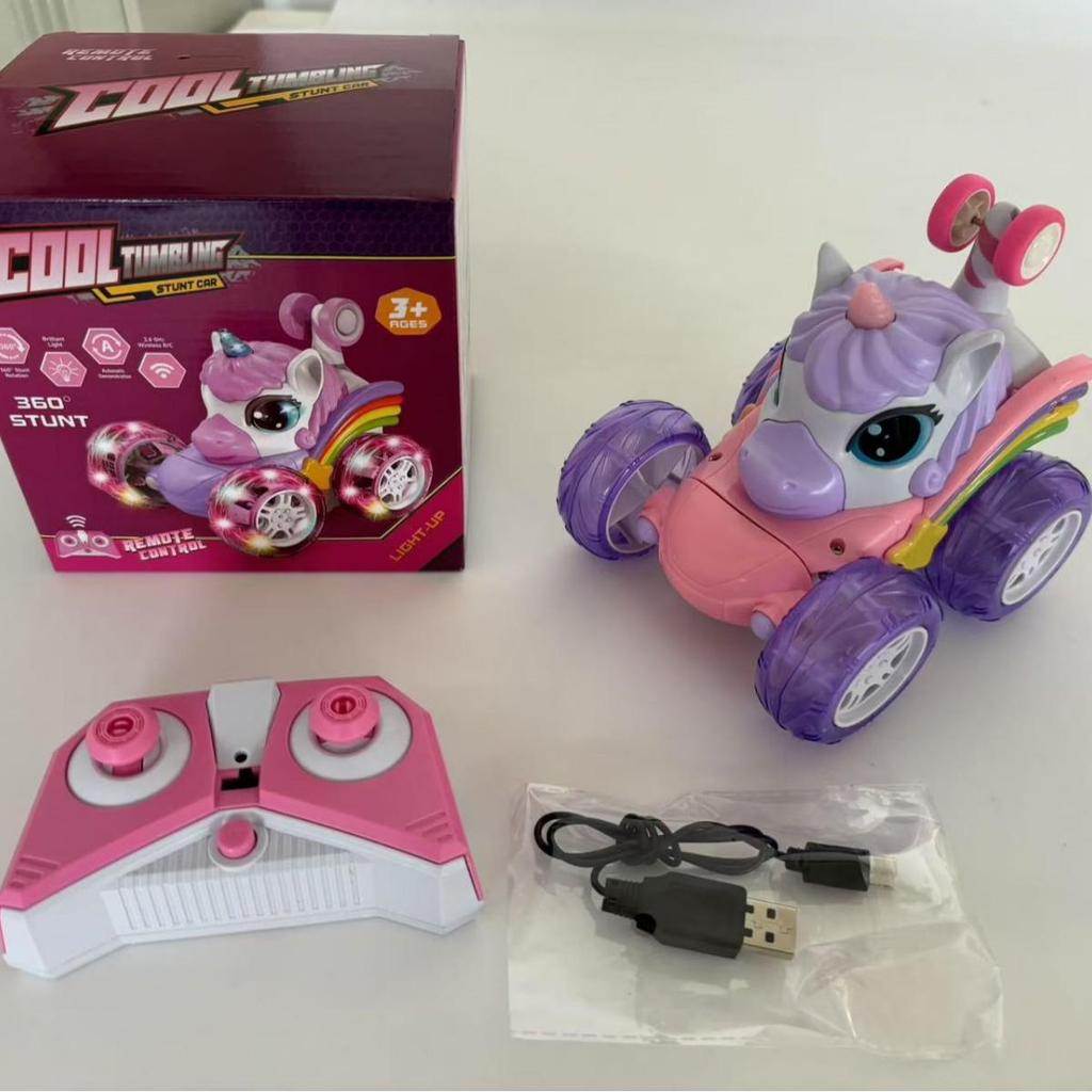 Kids' Unicorn Remote Control Stunt Car with Colorful Lights - Fun & Cute Drift Toy