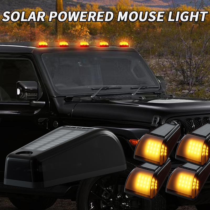 Solar Roof Mouse Light 12LED Car Roof Light Truck Pickup Truck Roof Modification Warning Light