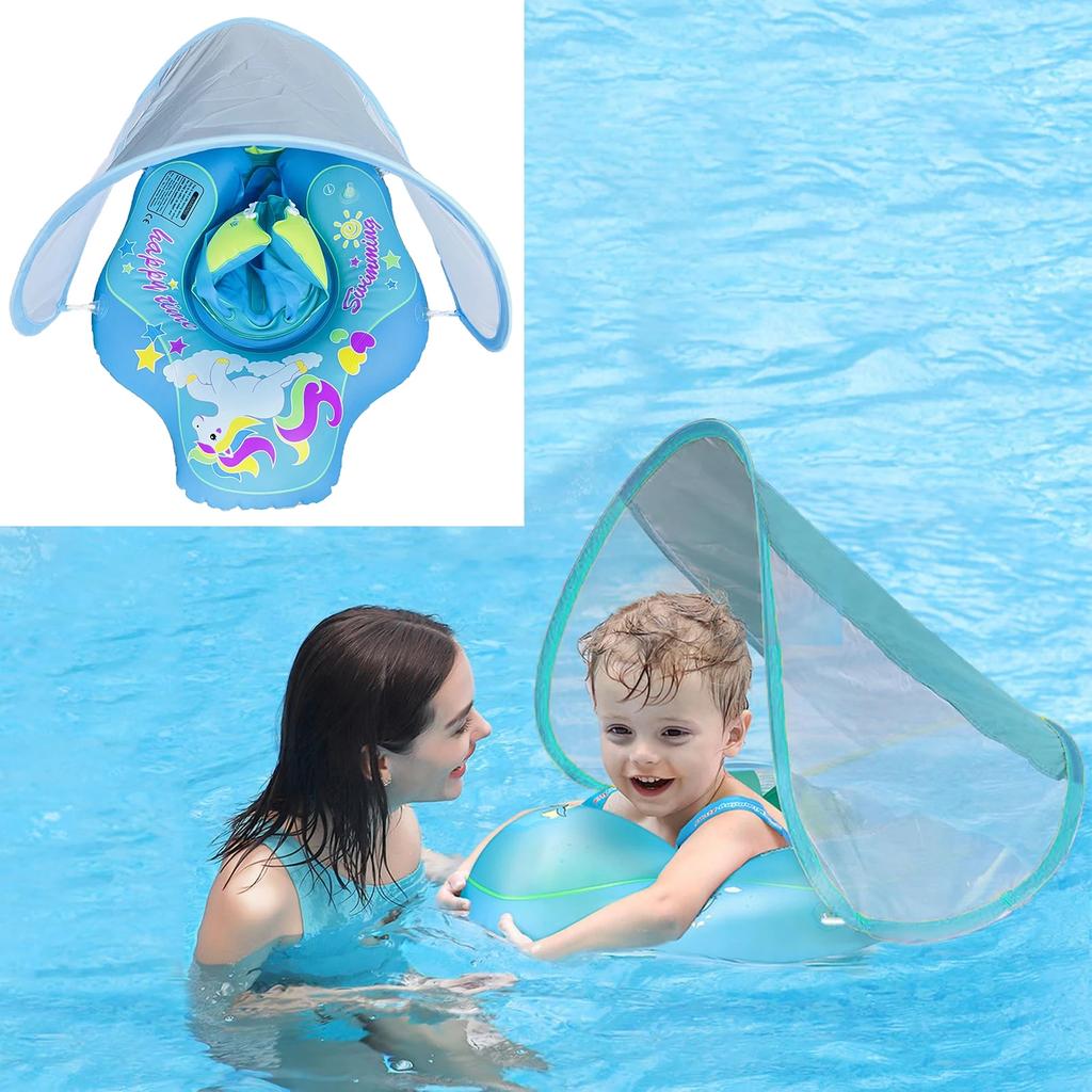Baby Swimming Ring Inflatable Adjustable Safety Float for Infants Toddlers Kids Pool Bathing Summer Swimming Toys with Seat