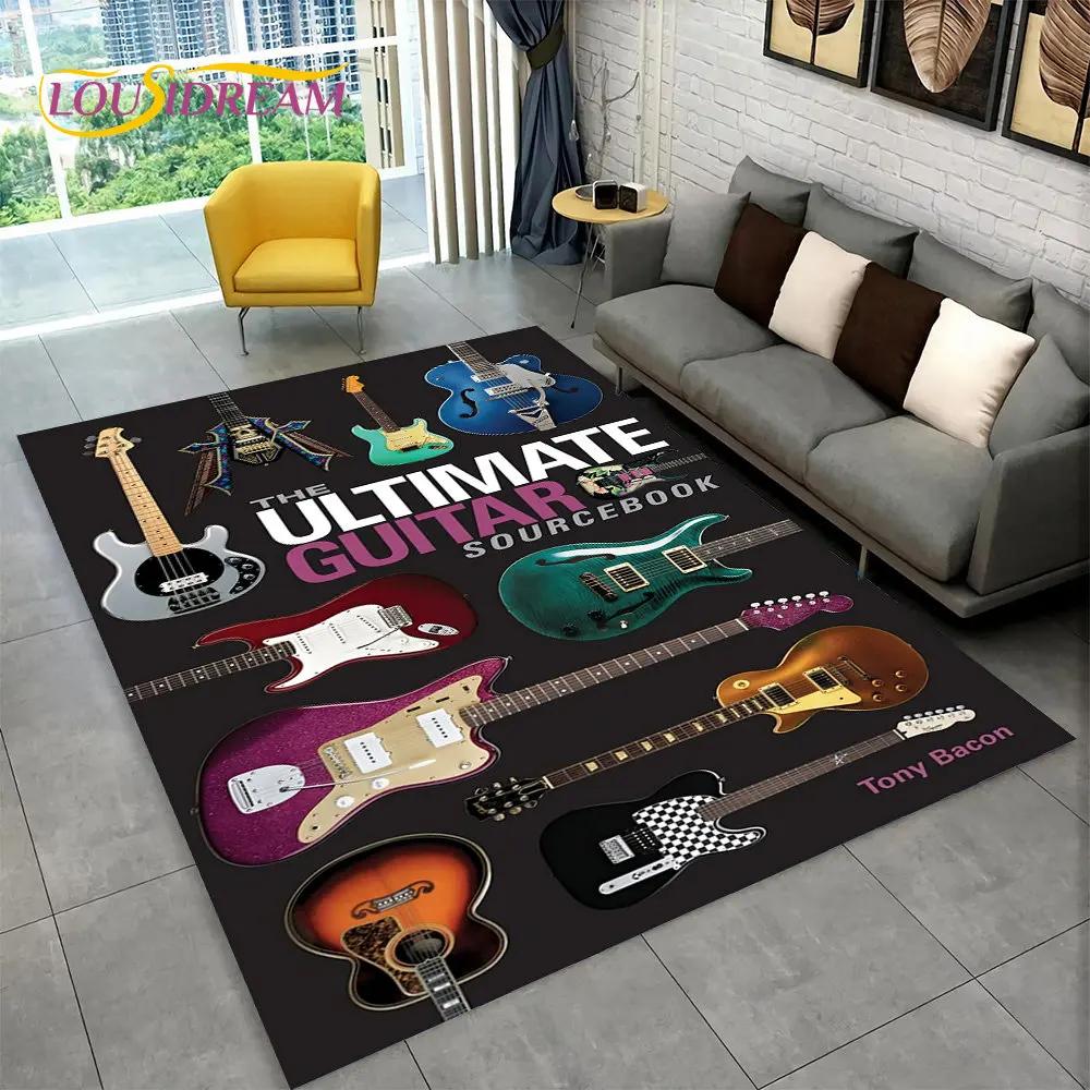 Gitara klasyczna gitara elektryczna dywanik basowy, dywanik do salonu sypialnia Sofa wycieraczka Decor, gra dla dzieci antypoślizgowa mata podłogowa