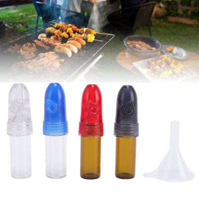 4PCS Portable Spices Dispenser With Knob Switch PP Refillable Mini Spices Storage Bottle Salt And Pepper Shaker With Funnel For