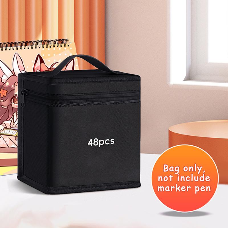 Fixy Pero Černá Úložná Taška Masivní Velká Kapacita Zip Plátěná Taška na Tužky Akvarelové Pero Kancelářská Taška Přenosná