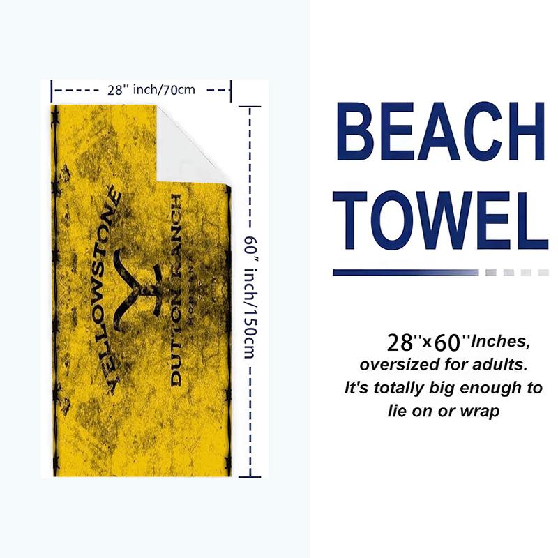 Yellowstone Print Beach Towel, Large Soft Quick Dry Towel for Beach Camping Swimming