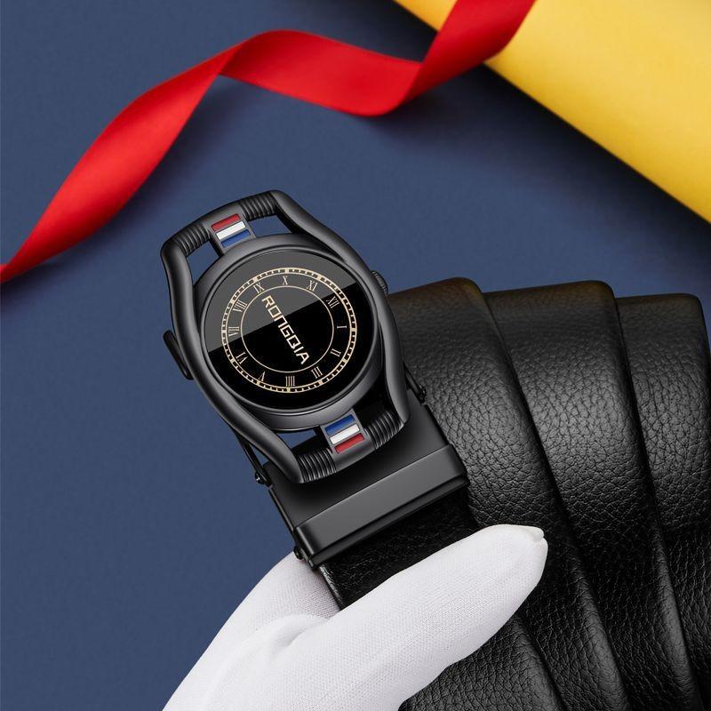 Stylish Automatic Buckle Black Belt For Young Men Casual Business Wear 105cm To 125cm