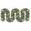 9 FT Christmas Garland with Lights 50 LED Lights 8 Modes Lighted Artificial Pine Garland with Pine Cones Red Berries for Mantel Fireplace Home Decor