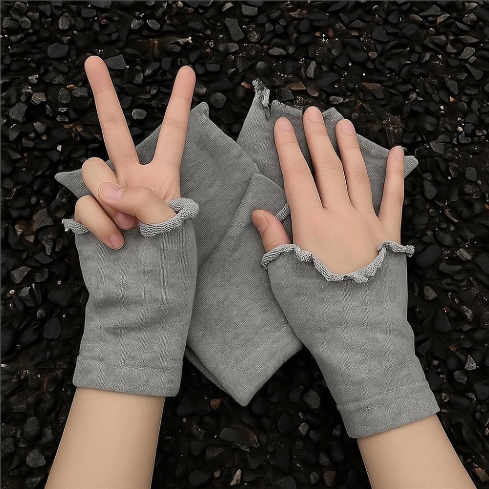 Trends Grunge Style Fingerless Gloves Hip-hop Ripped Mittens Irregular Tear-edge Gloves  Daily