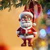 Santa Claus 6-Piece Set 2D Flat Acrylic Pendant Car Keychain Car Rearview Mirror Backpack Pendant Home Decoration Pendant