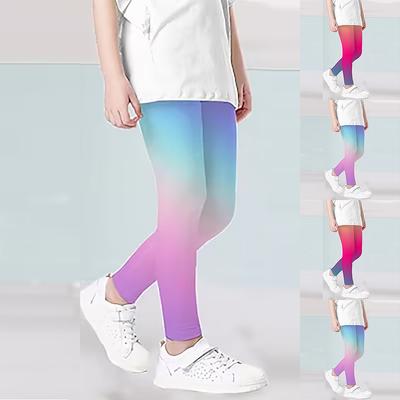 Kvinnors flerfärgade gradienttryck Stretch Yoga Leggings Fitness Löpgym Sport Aktiva byxor