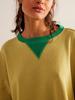 Autumn and Winter Fashion New Women's Sports Hoodie Round Neck Patchwork Casual Contrasting Long Sleeved Warm Pullover