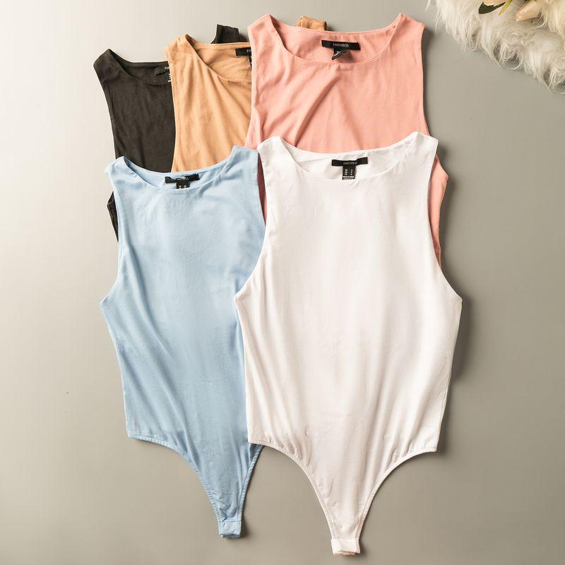 

Экспортный К-стиль, повседневный боди без рукавов с круглым вырезом, омолаживающий Orange pink M