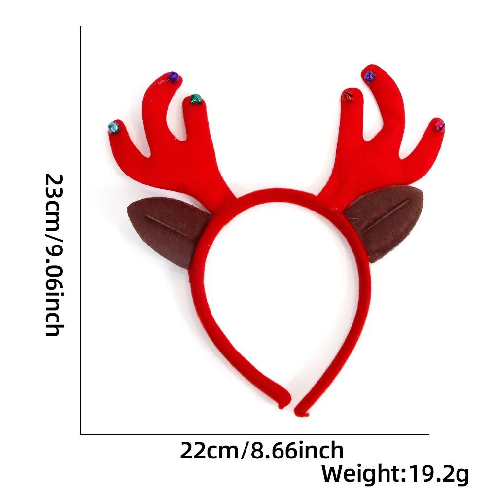 Christmas Festival Dress Headband for Children Adult Elk Antlers Star Santa Claus Birthday Party New Year Headwear Gift for Kids