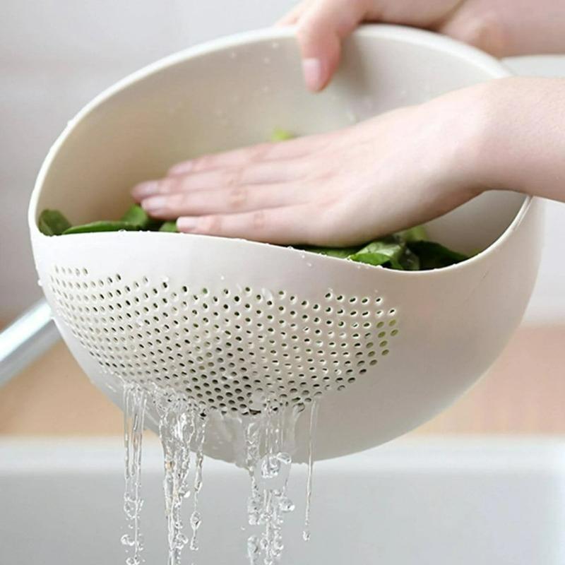 1/3pcs-Colander Rice Bowl Drain Basket Fruit Bowl Washing Drain Basket with Handle Washing Basket Home Kitchen Organizer Skims