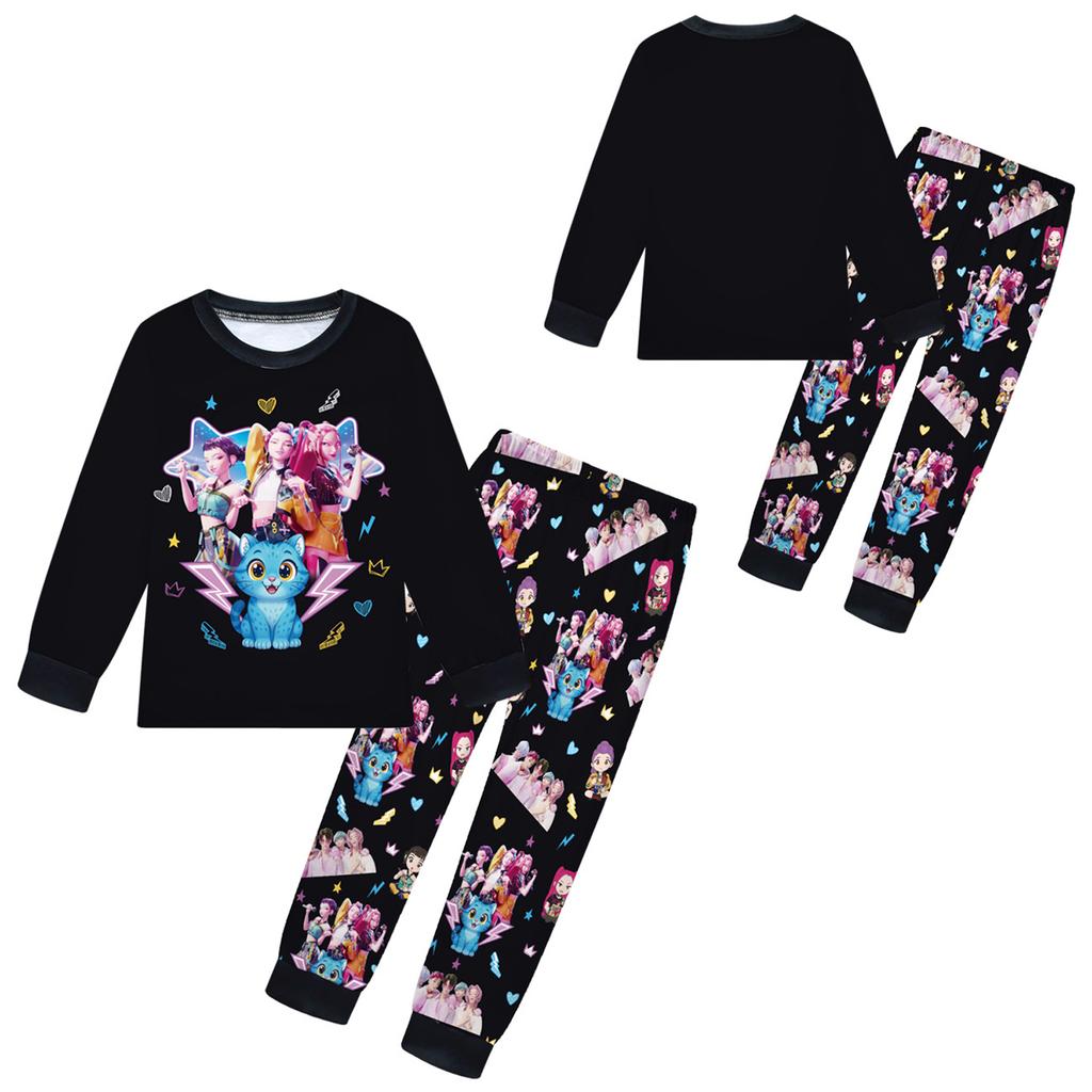 Children's Fashion Suit Skirt Round Neck Long Sleeve Top Pants